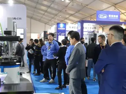 Sales team at industry event