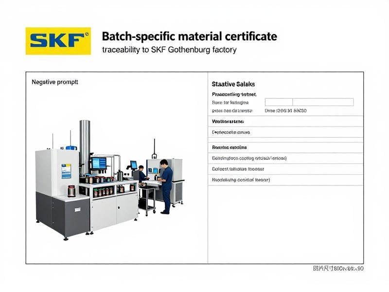 Batch-specific material certificate showing traceability to SKF Gothenburg factory