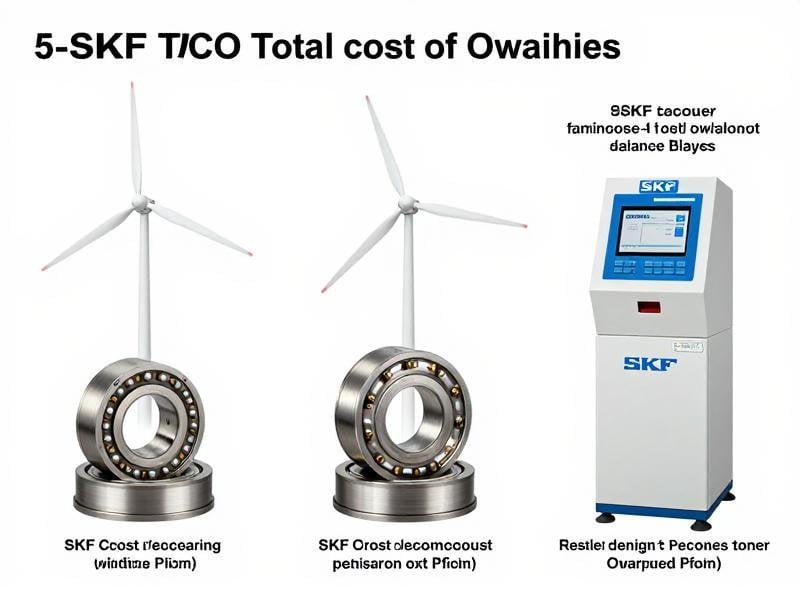 Cost comparison chart showing 5-year TCO for genuine versus counterfeit wind turbine bearings