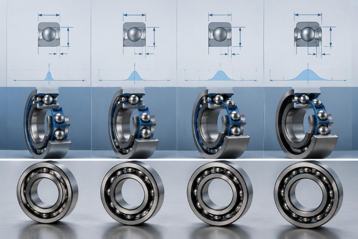 SKF bearing precision class tolerance comparison chart showing P0 to P2 dimensional ranges